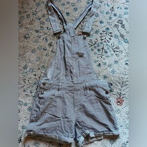 Buffalo Jeans Striped Vintage Overall Shorts